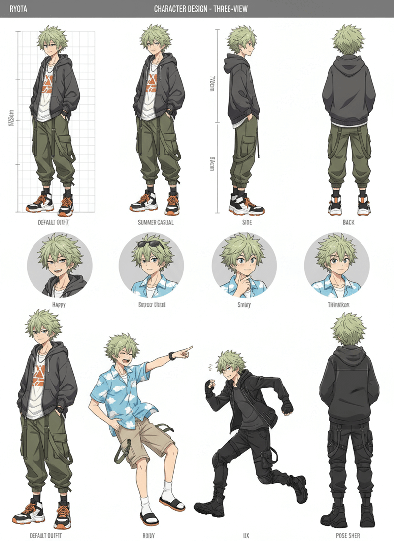 Gemini Nano Bananaキャラクターの設定資料を生成