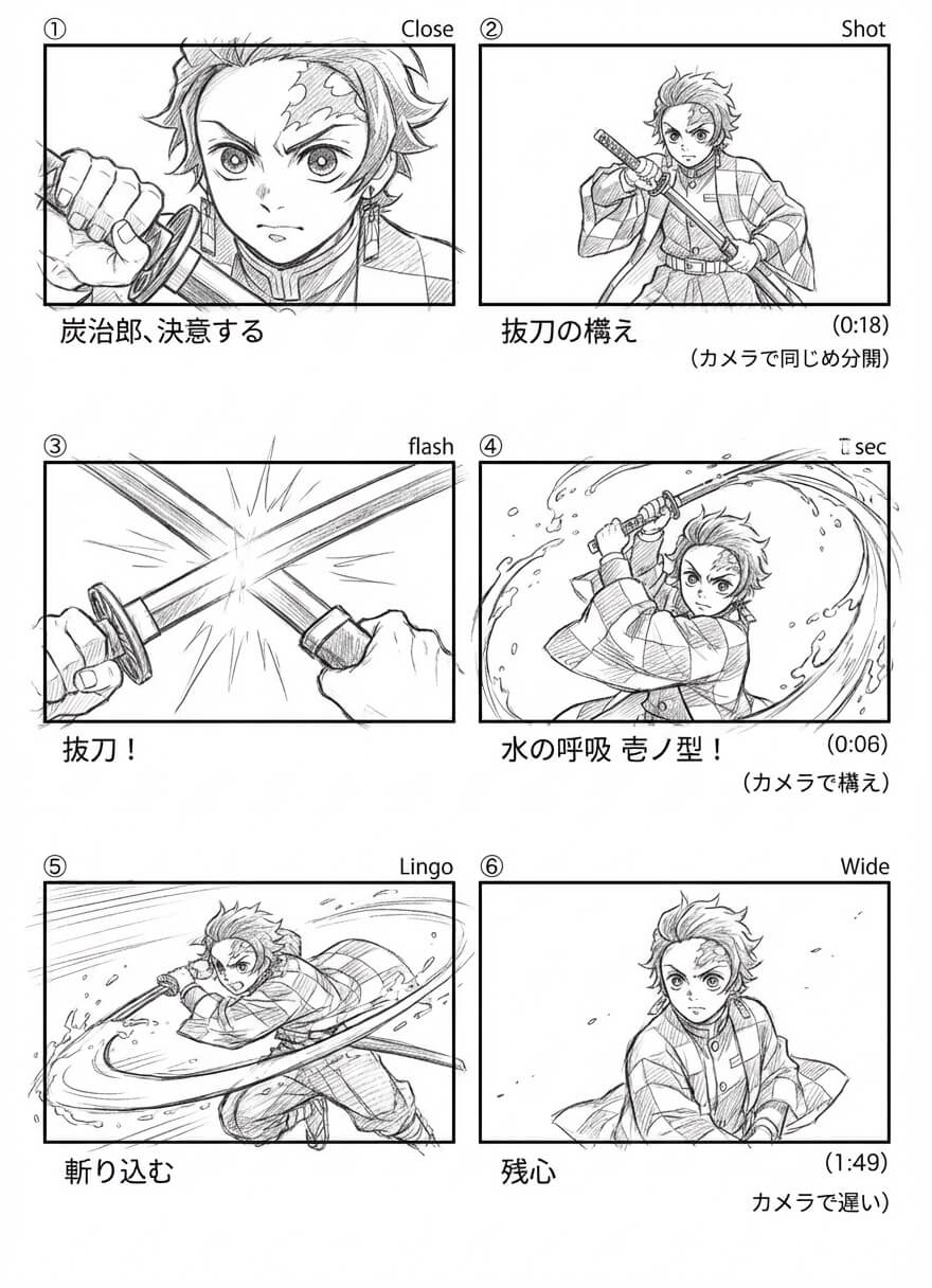 鬼滅の刃 ストーリーボード