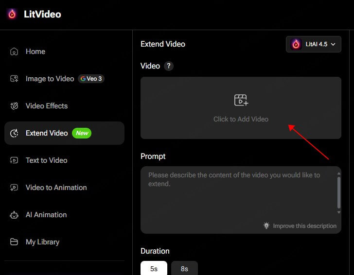 動画をアップロードして延長