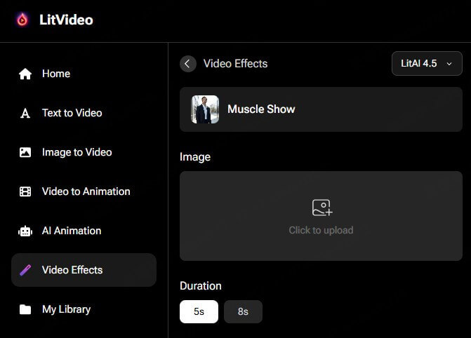 AIマッスルジェネレーター効果を選択